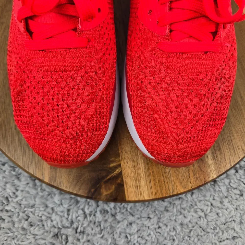Nike Mens 9.5 Air Max 90 Ultra 2.0 Flyknit Bright Crimson Sneaker 875943-600